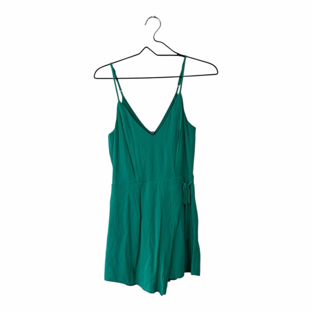 superdown Green Karen Wrap Romper Women’s Size Small - Picture 2 of 15